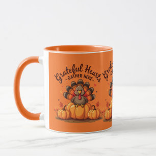 Tackfulla Hjärtan Tackgaving Kalkon Orange Mugg