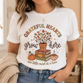 Tackfulla Hjärtan Växer Här Retro Höst Lärare T Shirt