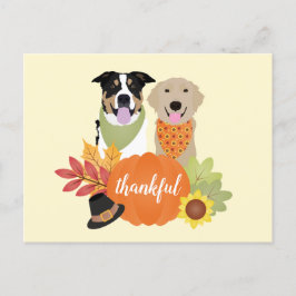 Tackfulla hundar Thanksgiving skördepumpa Vykort