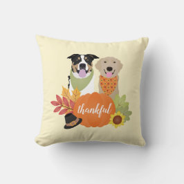 Tackfulla hundars Thanksgiving-skörd pumpor Kudde
