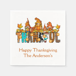 Tackfulla Tomtar Höst Thanksgiving Höst Pumpa Pappersservett