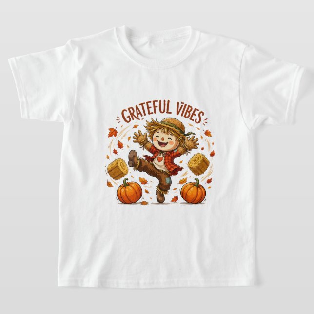 Tackfulla Vibrationer Fågelskrämma Höst T Shirt (Laydown)