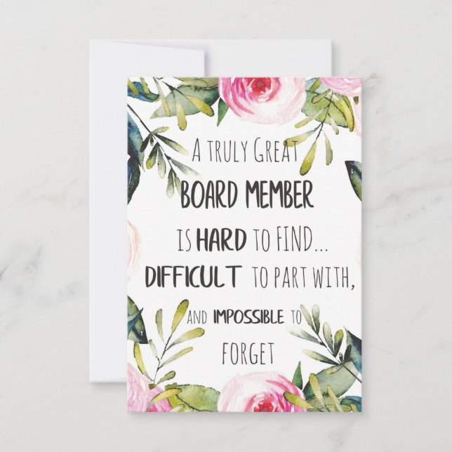 Tackgåva för styrelseledamot tack kort (Framsida)