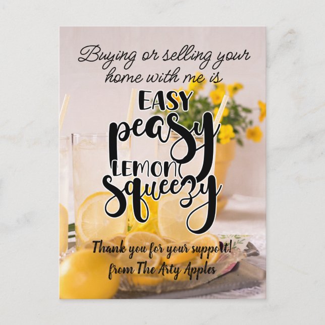 tackgåva referensmarknadsföring fastigheter  vykort (Framsida)