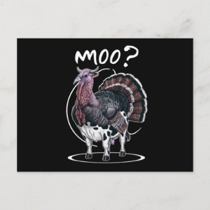 Tackgivandefest Rolig Kalkon Ko Moo Höst Helg Vykort