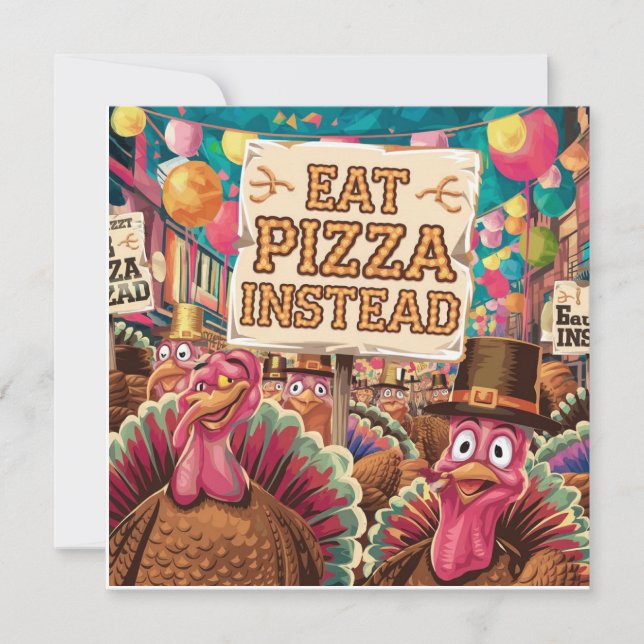 Tackgivelse med pizza inbjudningar (Framsida)