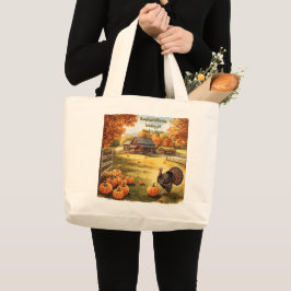Tackgivelse, pumpor gulnar, väntar på händer jumbo tygkasse
