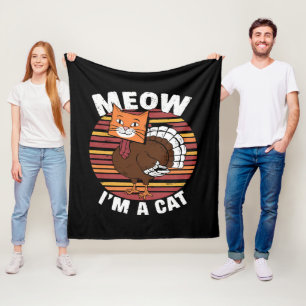 Tackgivelse Rolig Turkiet Falsk Katt Retro Fleecefilt