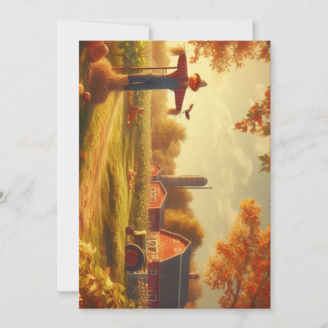 Tackgivelsedagen/Höst på gården Julkort (Framsida)