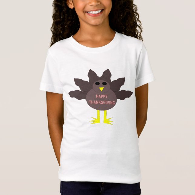Tackgivelsedags Plockad Kalkon T Shirt (Framsida)