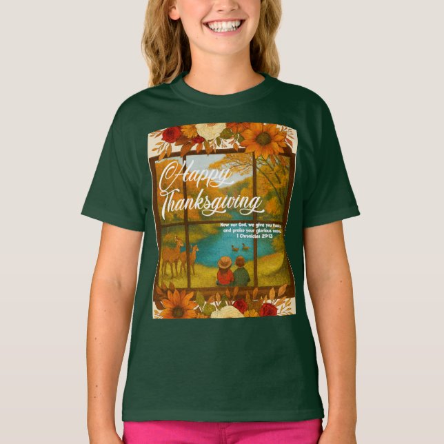 Tackgivelsedags-T-Shirt T Shirt (Framsida)