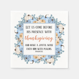 Tackgivelseskript blå pumpa ram pappersservett