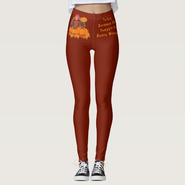Tackgiving, Rolig Kalkon, Modern Trendig Legging (Framsida)
