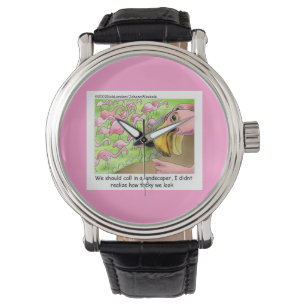 Tackiga Rosa Flamingos Rolig Unisex Klocka