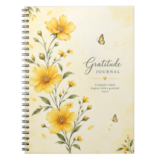 Tackjournal med gula blommor anteckningsbok