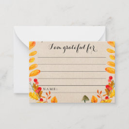 Tackkort - Aktivitet för Thanksgiving Anteckningskort