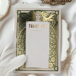 Tackkort Art Nouveau Mucha Vintage Deco