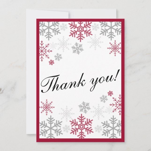 Tackkort av snöflingor tack kort (Framsida)