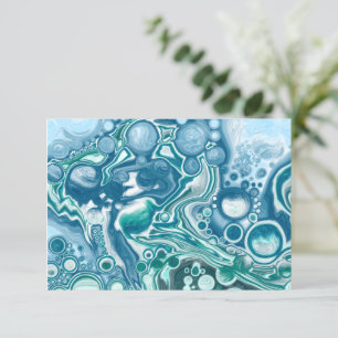 Tackkort Blue Fluid Art Tack Kort