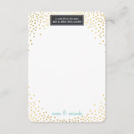 TACKKORT BRÖLLLOP mini guldkonfetti mint Tack Kort