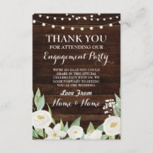 Tackkort Bröllop Trä Vita Blommor