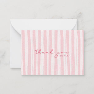 Tackkort Card-Rosa stripe Anteckningskort