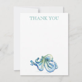 Tackkort Card - vattenfärg, oktopus