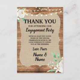 Tackkort Engagemang Vit Blomma Trä Inbjudningar