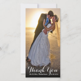 Tackkort | Enkel fotomall för Bröllop Tack Kort
