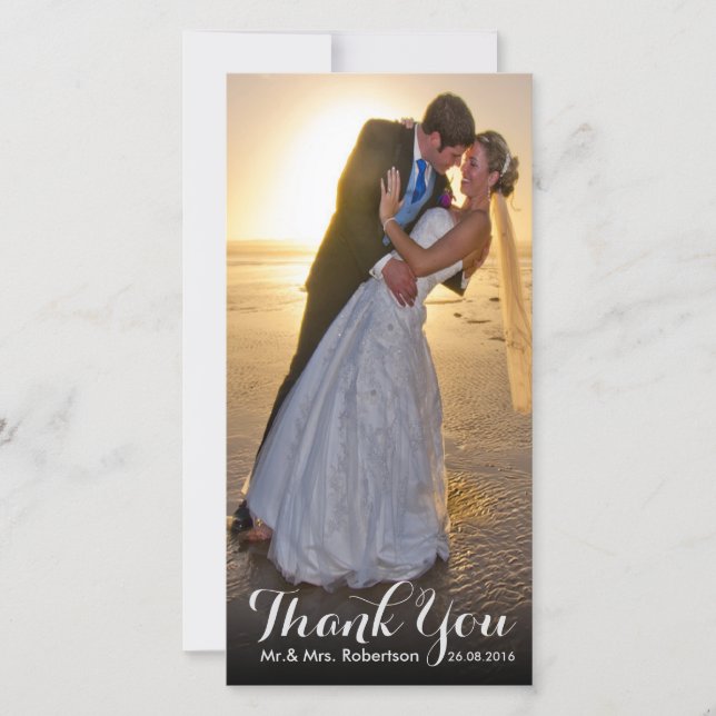 Tackkort | Enkel fotomall för Bröllop Tack Kort (Framsida)