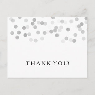 Tackkort Faux Silver Foil Glitter Ljus Vykort