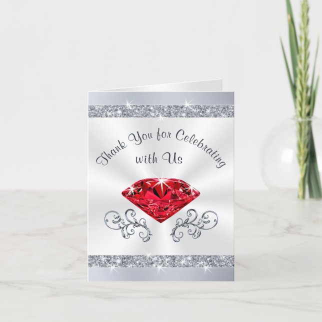 Tackkort för 40-års bröllopsdag av Ruby (Framsida)