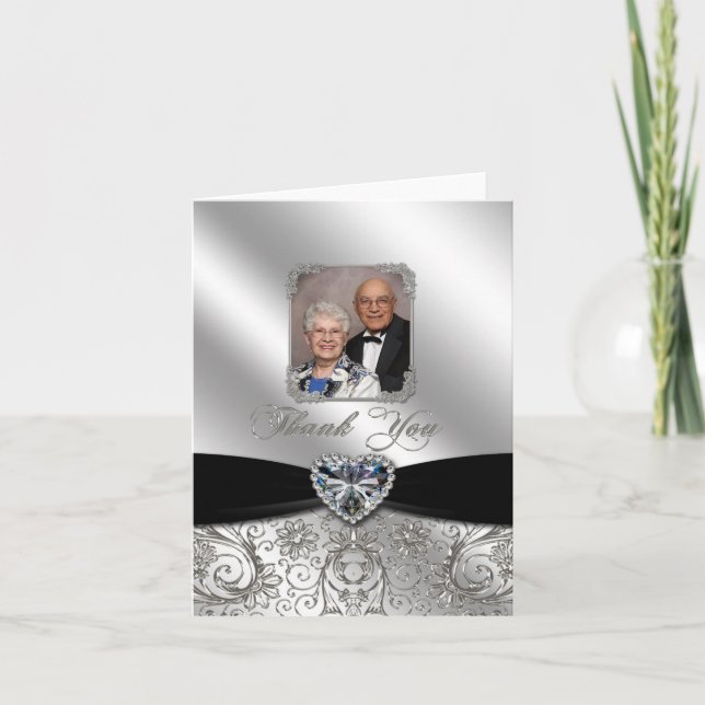 Tackkort för 60-års bröllopsjubileum foto (Framsida)