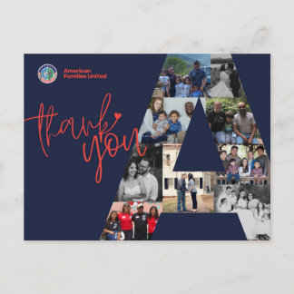 Tackkort för amerikanska familjer vykort