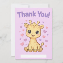 Tackkort för baby-giraff