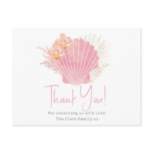 Tackkort för baby shower för flicka