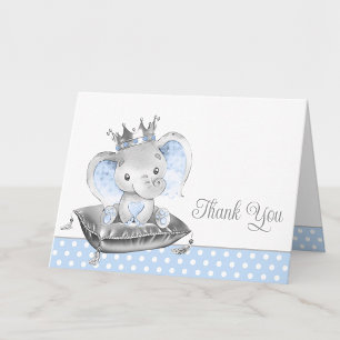 Tackkort för baby shower för pojke med elefant