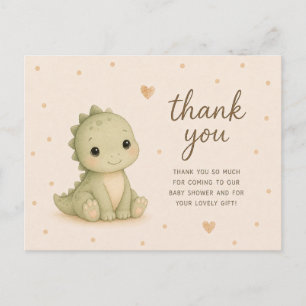 Tackkort för baby shower med baby dinosaurie vykort