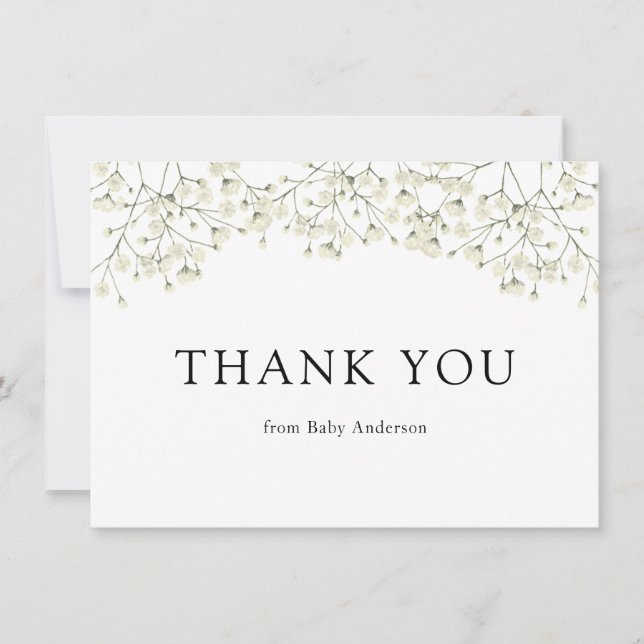 Tackkort för baby shower med gips tack kort (Framsida)