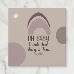 Tackkort för baby shower med organiska former i re gåvor etiketter