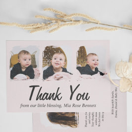 Tackkort för baby shower med tre bilder anteckningskort
