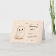 Tackkort för baby shower med Ugglebarn