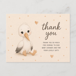 Tackkort för baby stork baby shower vykort