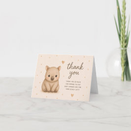 Tackkort för Baby Wombat Baby Shower