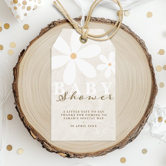 Tackkort för babyfest med neutral könsneutral dais presentetikett (Skapare uppladdad)