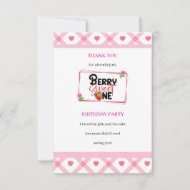 Tackkort för barnkalas Berry Sweet One Party Tack Kort