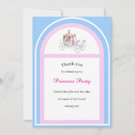 Tackkort för barnkalas med prinsessa tema tack kort