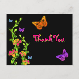 Tackkort för Bat Mitzvah med neonljus Tack Kort