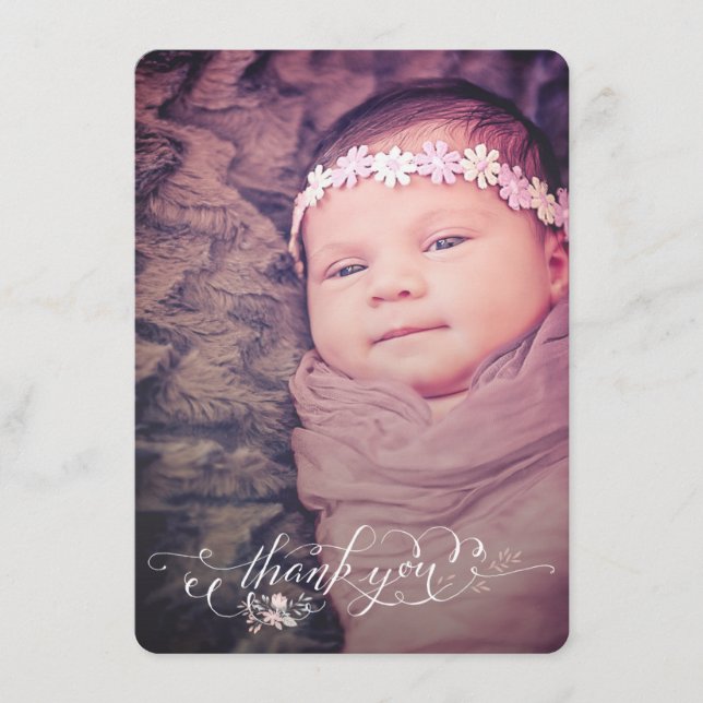 Tackkort för bebisens födelsemöte för flicka meddelande (Framsida)