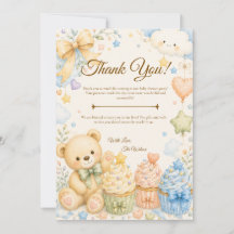 Tackkort för Bebisens Teddybjörnshower med Whimsy